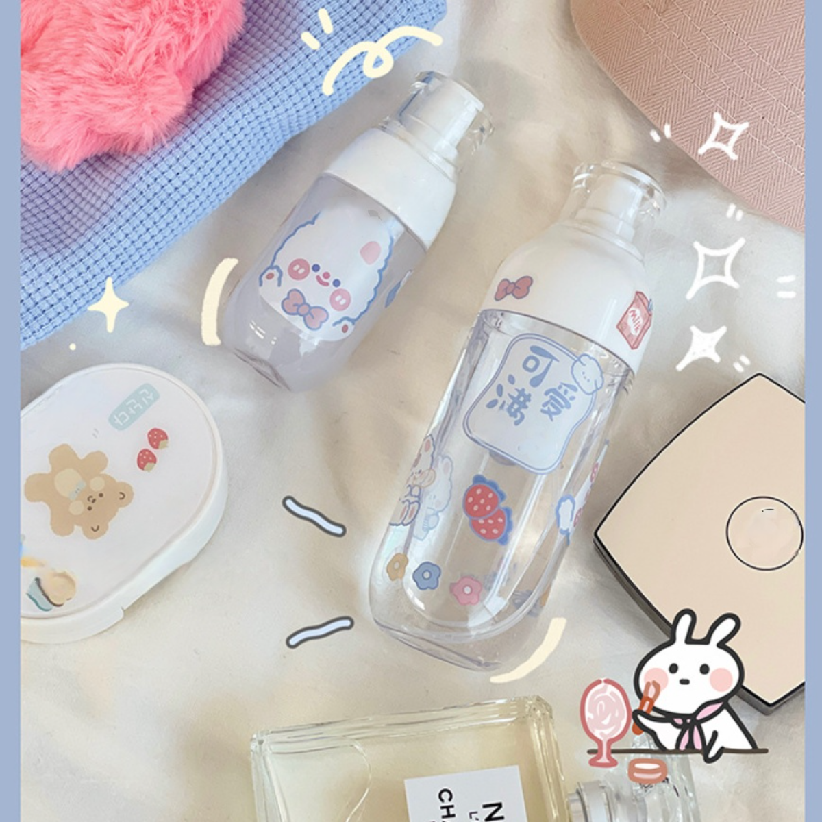 スプレーボトル可愛い 化粧品小分け容器 漏れ防止 小分けボトル 化粧ボトル 詰め替えボトル 霧吹き 極細ミスト 透明 携帯用 日常用 出張用 旅行用|undefined