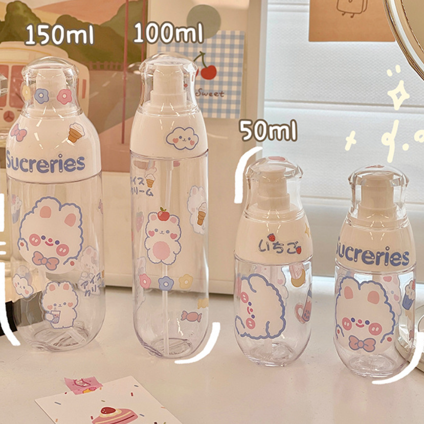 スプレーボトル可愛い 化粧品小分け容器 漏れ防止 小分けボトル 化粧ボトル 詰め替えボトル 霧吹き 極細ミスト 透明 携帯用 日常用 出張用 旅行用|undefined