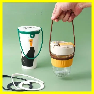 motto シリコーン  カップ ストラップ ｜ スリーブ シリコーン コーヒー ストラップ ミルクティー カップ ハンドル ハンドヘルド アイデンティファ（カップではな）