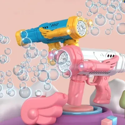 バブルガン｜シャボン玉液補充箱付き・子供たちのアウトドアバブル遊びに最適！
