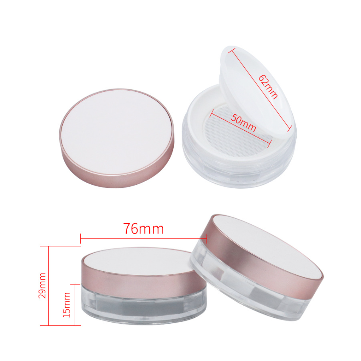 パウダー容器 パウダーケース 中栓付き 二重層 小分け ボティーパウダー用 化粧品詰替え空容器 手作り DIY 外出 旅行 携帯便利|undefined