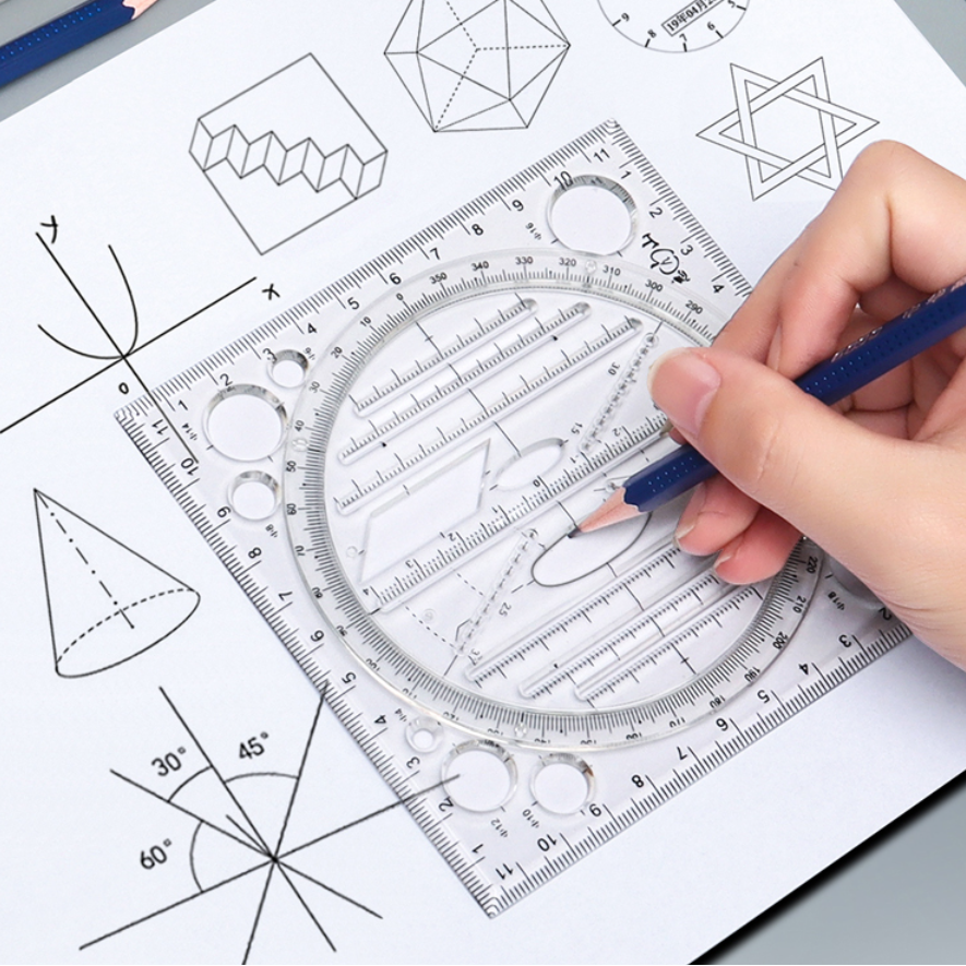 定規｜多機能定規で円や幾何学模様を描いて、手帳や模板作りにも最適！中高生のテストにも使える！|undefined