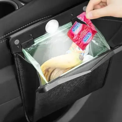 カーバッグゴミ箱｜カー用品・車載・車内掛け式収納袋！LED・マグネット式