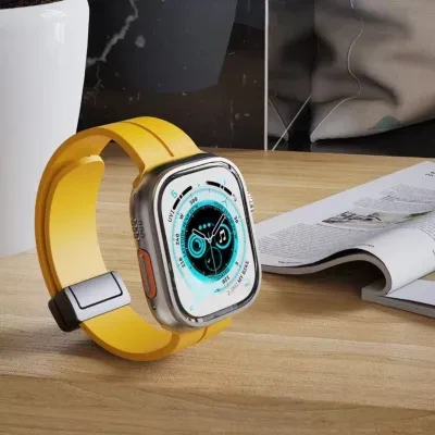 Apple Watchバンド丨伸縮式 長さ調整可能  全機種対応 カワイイ おしゃれ ファーション マグネット式 シリコン製