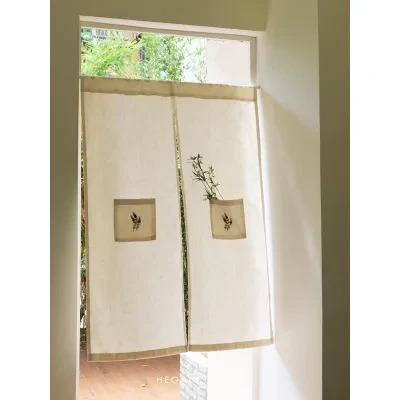 間仕切りカーテン｜麻・刺繡のデザイン・お部屋・玄関