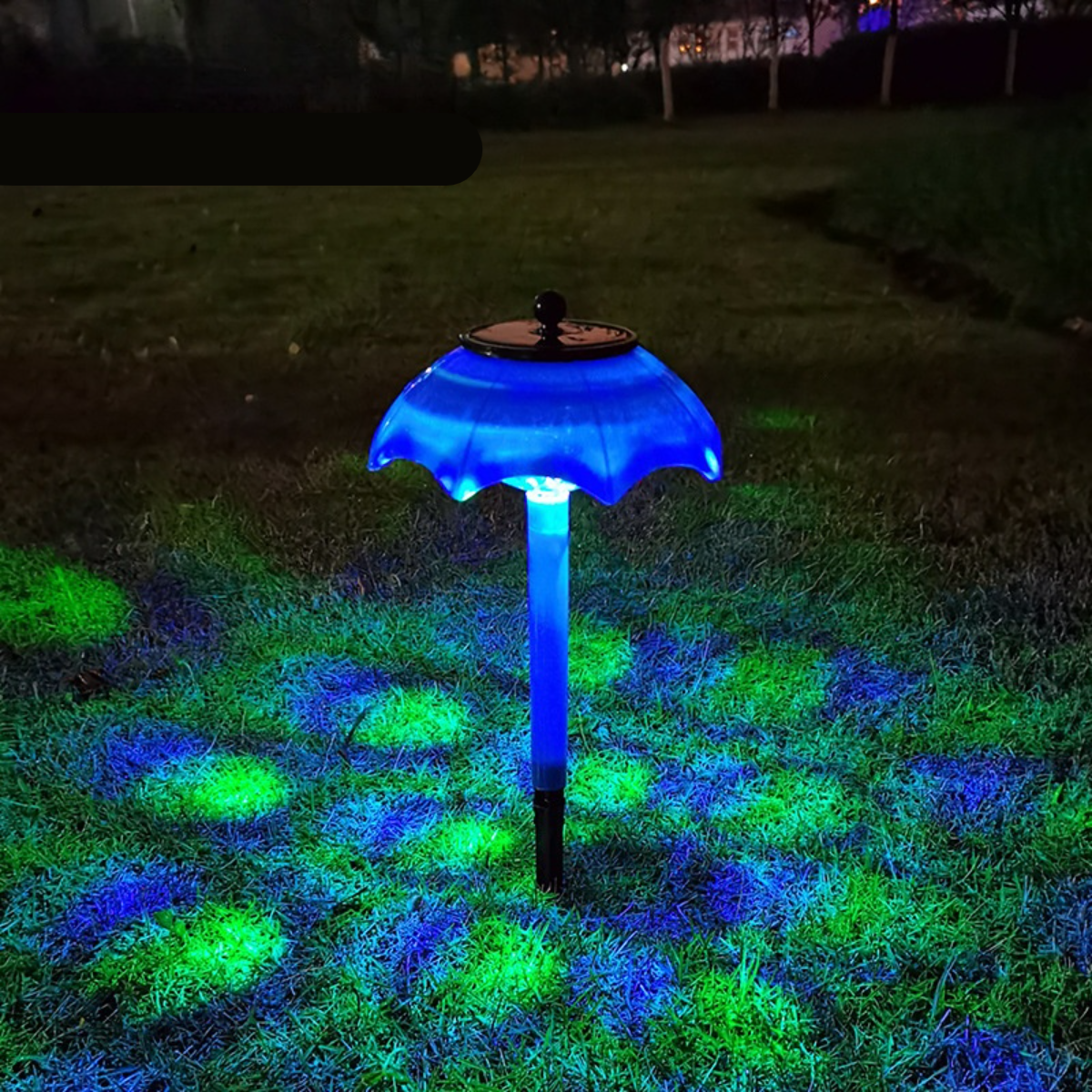 傘型ソーラーLEDカラーライト｜輝く屋外の芝生ライト！庭園や景観に最適な地面差しライト！|undefined