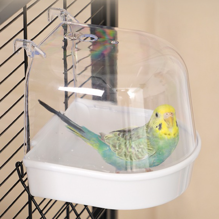 インコのお風呂ボックス｜大きいサイズでペットインコ用ぴったり！かごに掛ける式|undefined