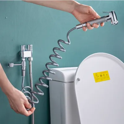 トイレ用高水圧シャワーヘッド洗浄セット｜便器内洗浄 ノズルホース ステンレス製 掃除 手持ち