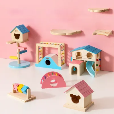 ハムスター用おもちゃセット| 隠れ家 歯磨き 木製で可愛いデザイン