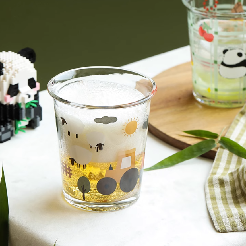 『かわいいパンダ』ガラスマグカップ｜コーヒー、ミルク、朝食に最適！|undefined