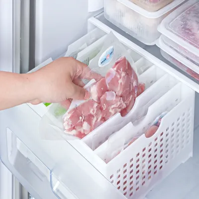 キッチンで大活躍！冷蔵庫収納ケース｜仕切り付 賞味期限が確認しやすく、取り出しやすい高さ設計
