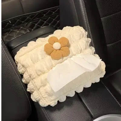 FunCASE かわいい花 ティッシュボックス｜インテリアに合わせやすいデザインのため、車だけではなく自宅もオフィスもふさわしいです。