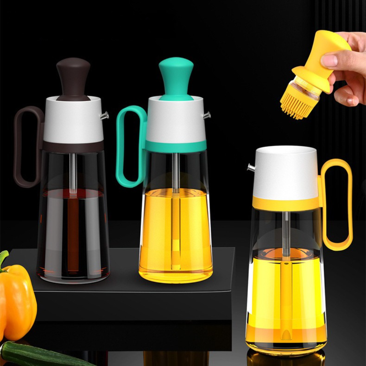シリコン製ブラシ付き多機能油ポット｜使いやすい！油を垂らさない！|undefined