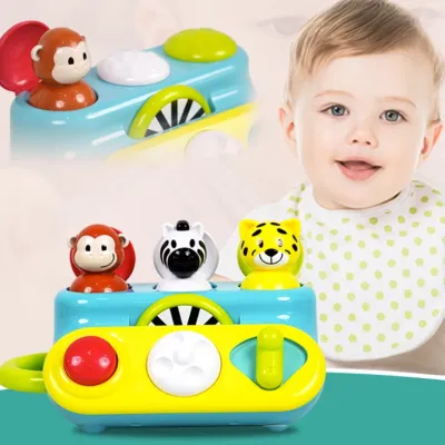 インタラクティブポップアップ動物玩具｜ボタンはそれぞれ違った動きで作動する仕掛け