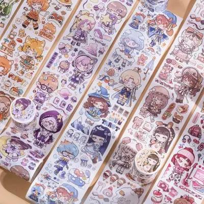 手帳テープ｜8cm×3m・1ループで350mm・INS風・おしゃれ・かわいい・手帳素材・コラージュ・文房具・雰囲気
