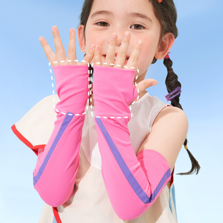 子供用指穴付きUVカットアームカバー｜指穴付き・紫外線対策・通気性、スポーツ・アウトドア、女の子・男の子兼用|undefined