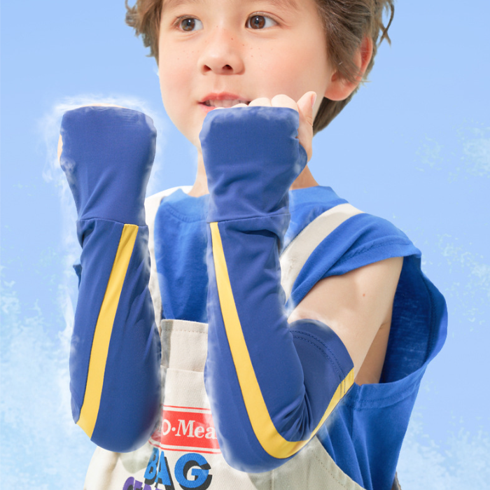 子供用指穴付きUVカットアームカバー｜指穴付き・紫外線対策・通気性、スポーツ・アウトドア、女の子・男の子兼用|undefined