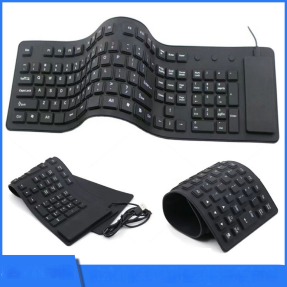 シリコン製柔らかいキーボード丨防水 交換性高い 持ち運びやすい
