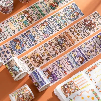 マスキングテープ|手帳素材・可愛いデザイン・5ｃｍ*3ｍ・プレゼント包装、DIY工芸品、ノートの装飾に使える