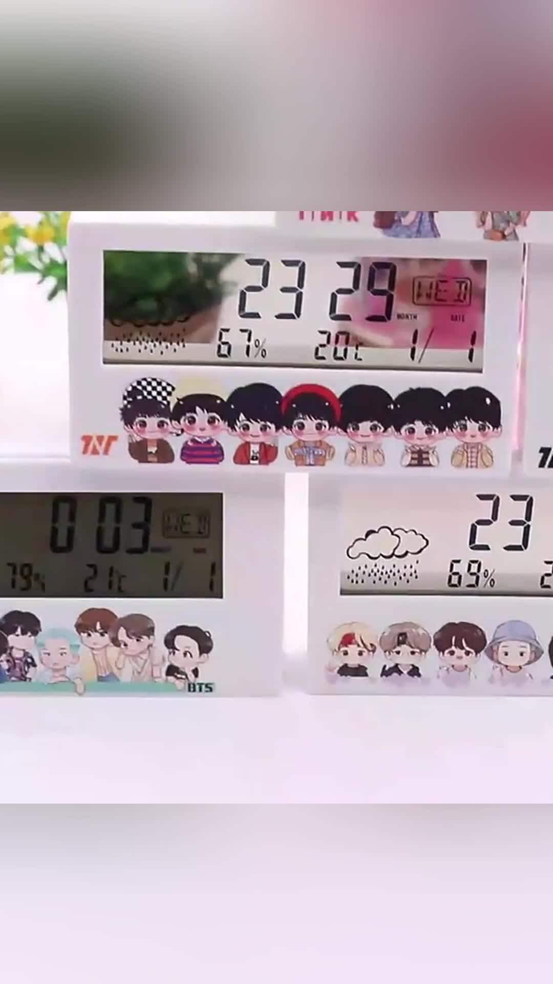 bts アクリル時計 BTS防弾少年団🌸アイドル天気時計 | アクリル・可愛い・日本語