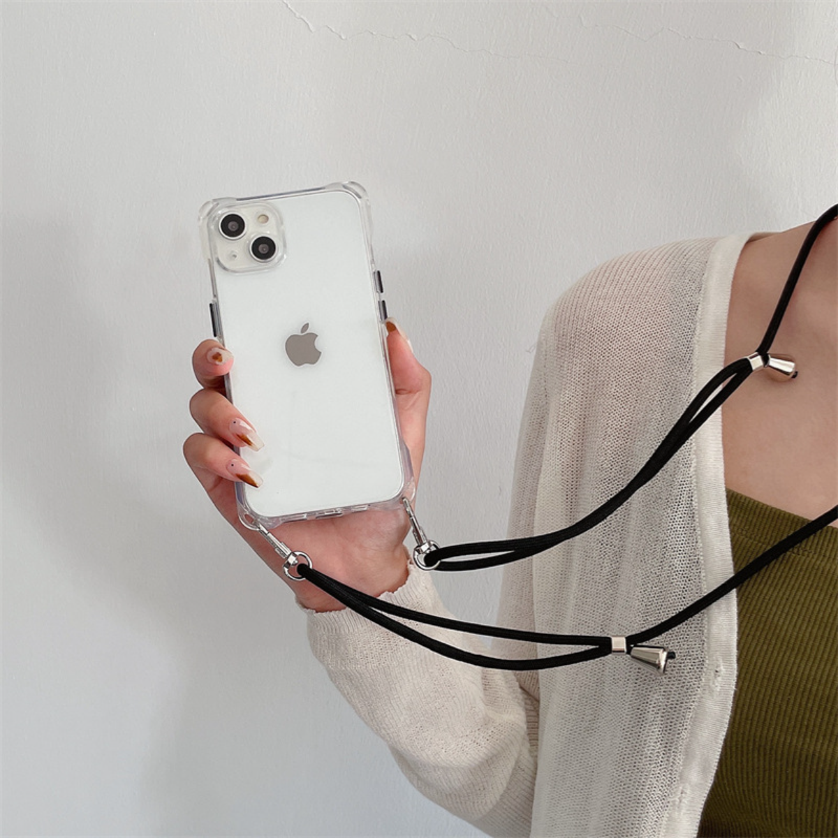 スマホケース丨iPhone ストラップ付き 長さ調節可能 型掛け|undefined