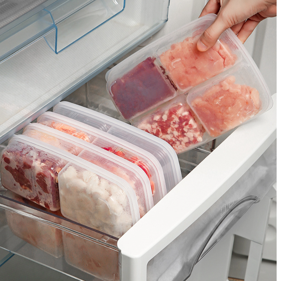 冷蔵庫収納｜冷凍肉保存容器・透明密閉・湿気を防ぐ・キッチン整理ケース|undefined
