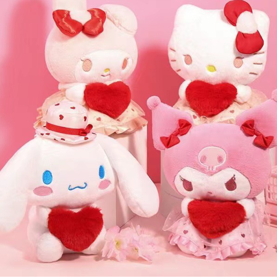 【サンリオ】ハートシリーズ・ぬいぐるみ｜・彼女に・くろみ・ふわふわ・ハローキティ・シナモン・マイメロディ・誕生日願贈り物・抱き枕・バレンタインデー・ギフト