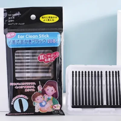 粘着式耳かきディスポーザブル｜20本 ×5個セット・持ち運びやすい・耳を傷つけない！12×8cm