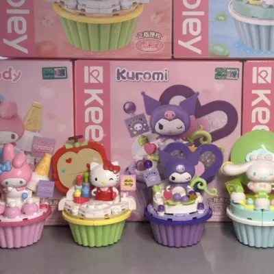 【サンリオ】ケーキシリーズ｜ハローキティ・全6種・積み木・装飾品・贈り物・面白い・DIY・ケーキ・マイメロディ・クロミ・シナモン・ポチャッコ