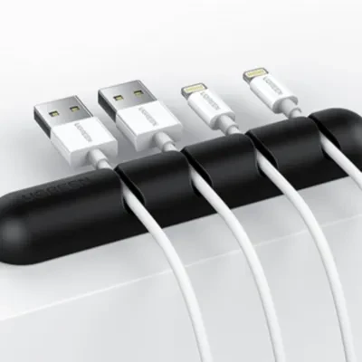 シリコン製ケーブルホルダー｜散らかったデスクトップに別れを告げる！ 充電ケーブルや電源ケーブルなど、すべて使用でき！