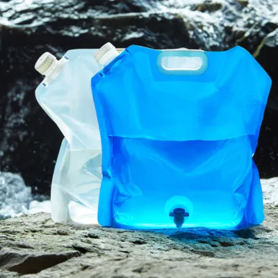 『人気応援商品』ウォーターバッグ（蛇口付き）｜折りたたんで収納でき、再利用可能で、様々な液体を入れることができる