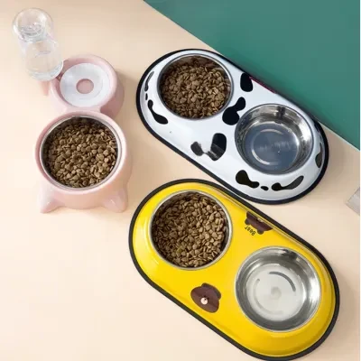【KARA PET】犬用食器・犬猫用食器・防止翻倒・二重構造・中小型犬用・自動給水