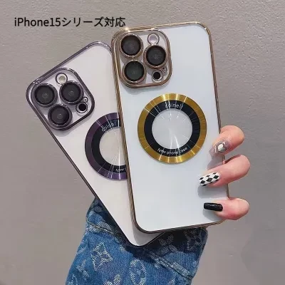 スマホケース｜ iPhone15・ iPhone多機種対応・ワイヤレス充電 Magsafe対応・シンプル・大人可愛い・薄型・手持ちやすさ