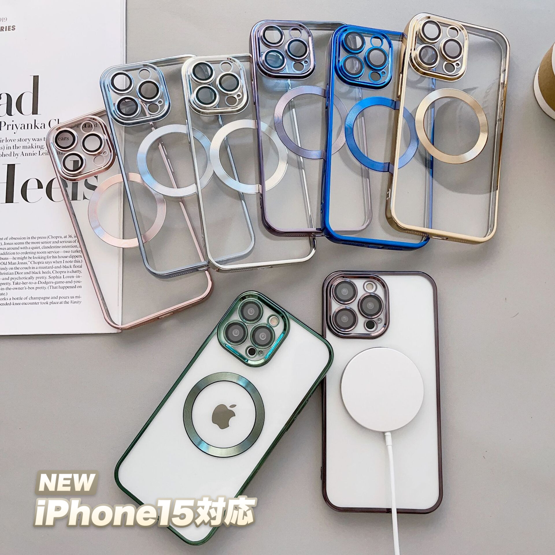 スマホケース｜iPhone15対応｜  クリア｜透明｜かわいい｜ おしゃれ｜ シンプル｜ 大人可愛い｜ 薄型｜  頑丈 ｜強化素材|undefined