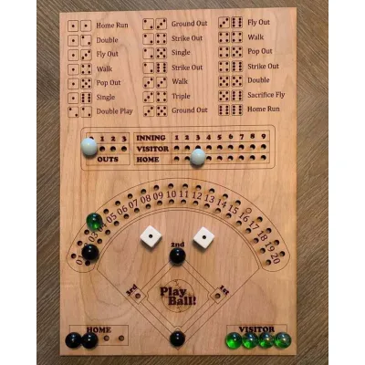 野球サイコロボードゲーム｜卓上野球ゲーム 木製 古典的な数学数ゲーム