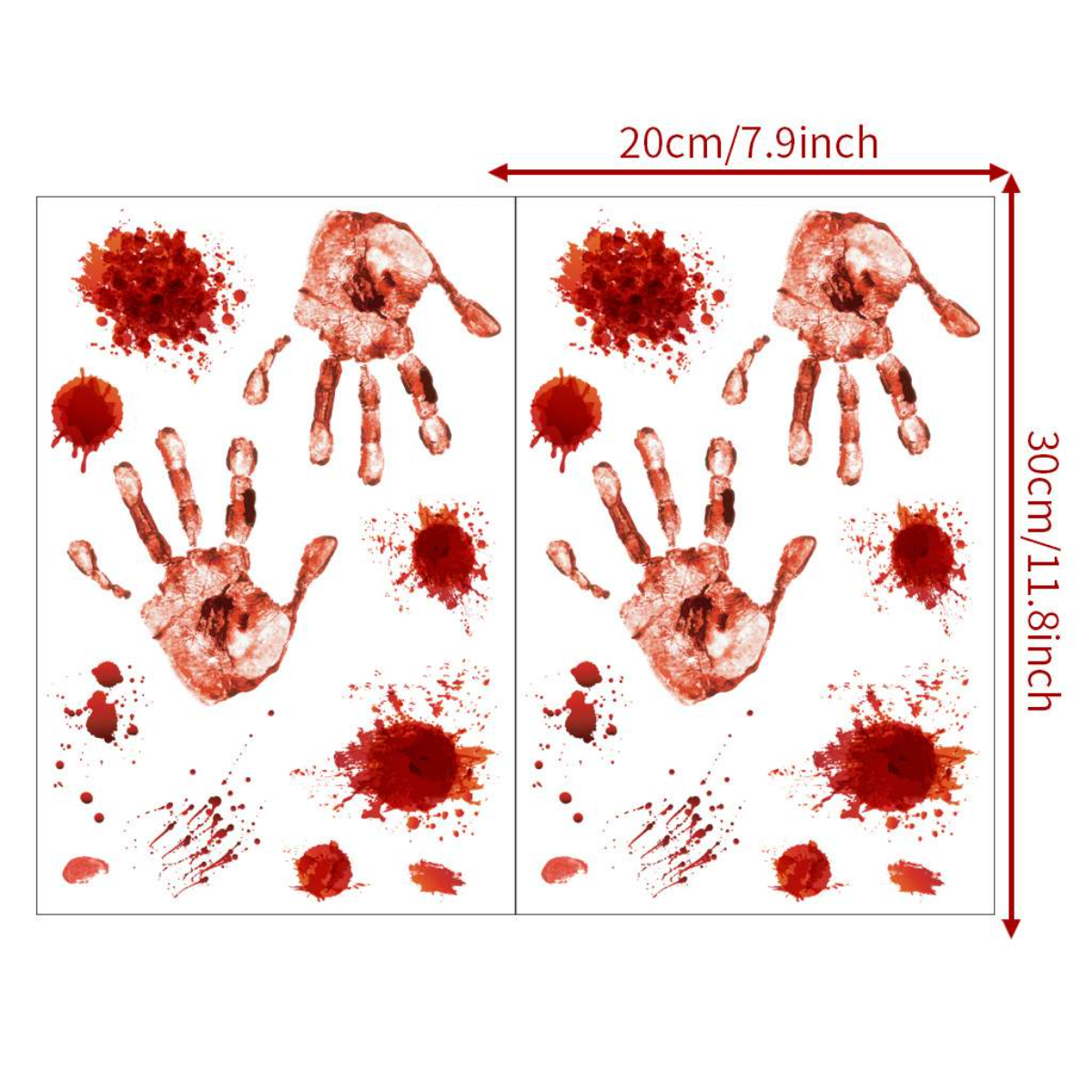 ハロウィンのステッカー｜壁紙シール 怖い 血の手形 血の足形 血痕 傷跡 家の装飾 荷物 DIY 雰囲気作り 4pcs 防水 お化け窓 パーティー |undefined