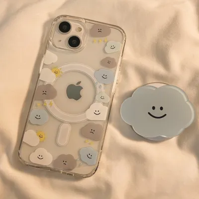 スマホケース｜iPhone15・iPhone多機種対応・スタイリッシュ・スタンド機能付・かわいい雲ちゃんのエモーション