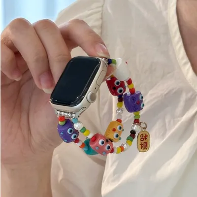 Apple Watch用バンド｜カラフル・モンスターデザイン・可愛い・iWatch6/7/SE対応・アップルウォッチ・ベルト・アクセサリー