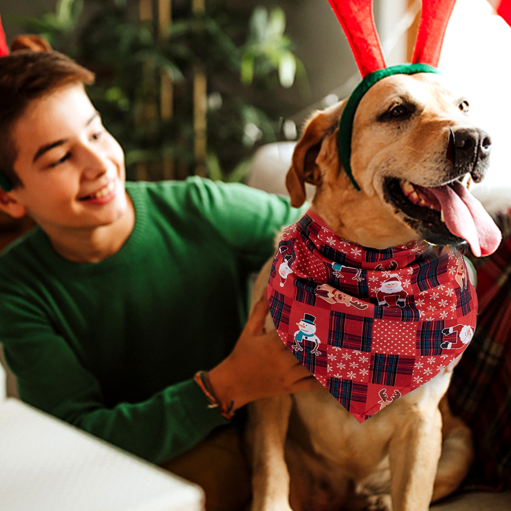 犬用三角よだれかけ・バンダナ｜ハロウィン サンタクロース・雪だるま・スカル柄 犬用スカーフ 三角 素敵|undefined