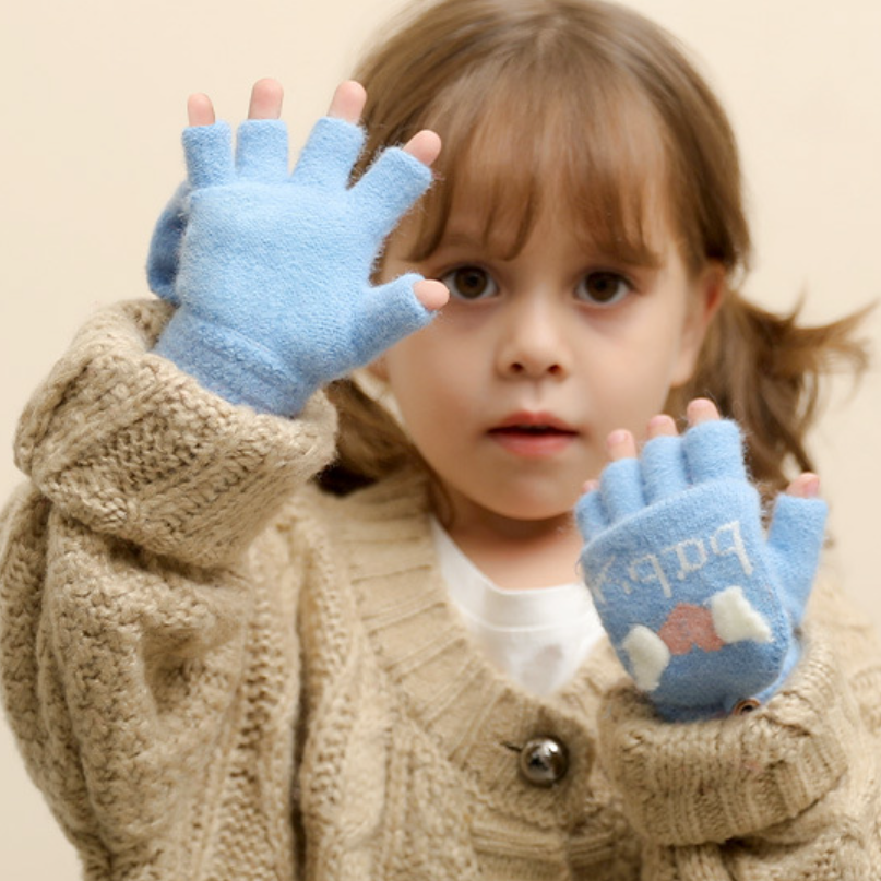 子供用手袋｜アウトドア・保温・可愛い・半指・フリップ・学生・ニット・ふわふわ・ベビー手袋・子供用・かわいい・手袋・元気・細工デザイン|undefined