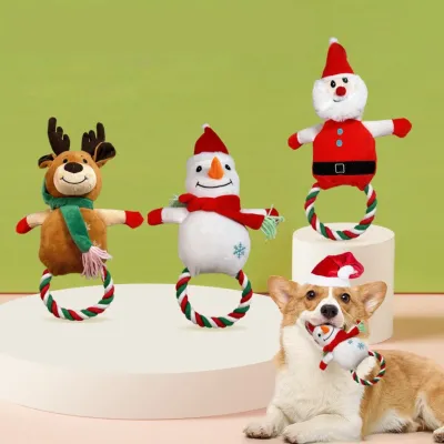 犬用おもちゃ｜クリスマス 嚙むおもちゃ ストレス解消 音が出る ぬいぐるみ かわいい サンタクロース・雪だるま・トナカイ 