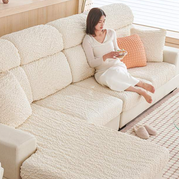 （有）ハズコウ　ソファカバー　3人掛け用　ひじ掛けあり　クリーム色×白(柄) Amazon｜マルチカバー ソファーカバー 北欧 白 ソファ保護カバー