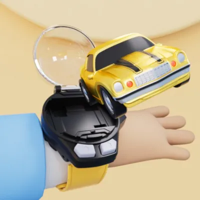 リモコンミニカー｜カートゥーンミ二　子供用腕時計式センサーリモコン合金ミニカー・ケース付き
