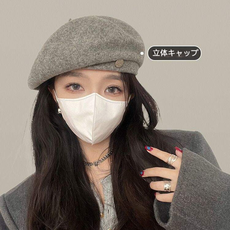 ベレー帽｜羊毛フェルト・女性用・秋冬新作・韓国風・防寒帽子・厚手・キャップ・保温・軽量・無地・フリーサイズ|undefined