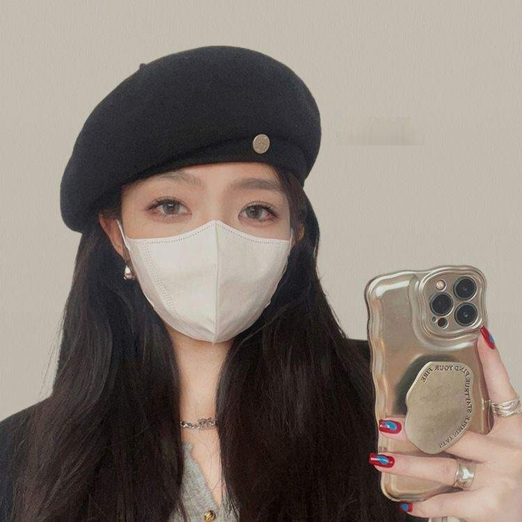 ベレー帽｜羊毛フェルト・女性用・秋冬新作・韓国風・防寒帽子・厚手・キャップ・保温・軽量・無地・フリーサイズ|undefined