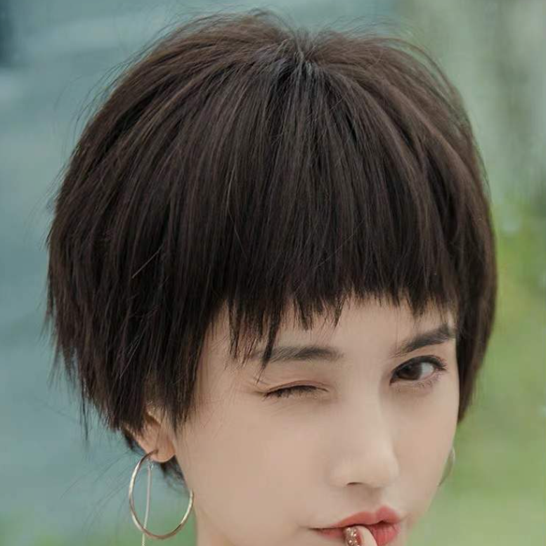コスプレ用ウィッグ ｜ ネットで人気・ショートヘア・ストレート・自然な黒色・ヘアピース・クール|undefined