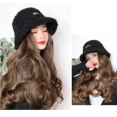 帽子付きウィッグ ｜ ロングヘア・女性用・ウィッグセット・秋冬・自然な仕上がり