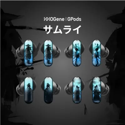 HHOGene 「日本初上陸」サムライ｜ HHOGene GPods イヤホンシェル 4組みセット｜ユニークで人の個性を表わせるHHOGene GPodsが登場