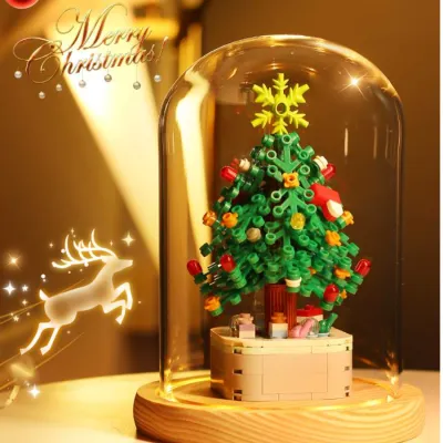 手作りDIYクリスマスツリー｜ガラスカバー付き・立体パズル・デスクトップ装飾・子供・女の子・カップル・クリスマスプレゼント