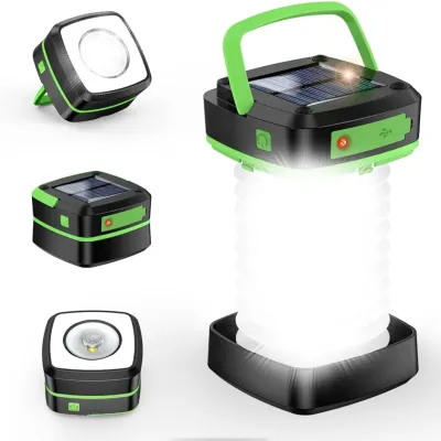 LEDランタン｜折り畳み式・ソーラー＆USB充電式・アウトドア用・持ち運び便利・軽量！